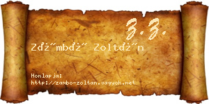 Zámbó Zoltán névjegykártya
