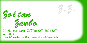 zoltan zambo business card